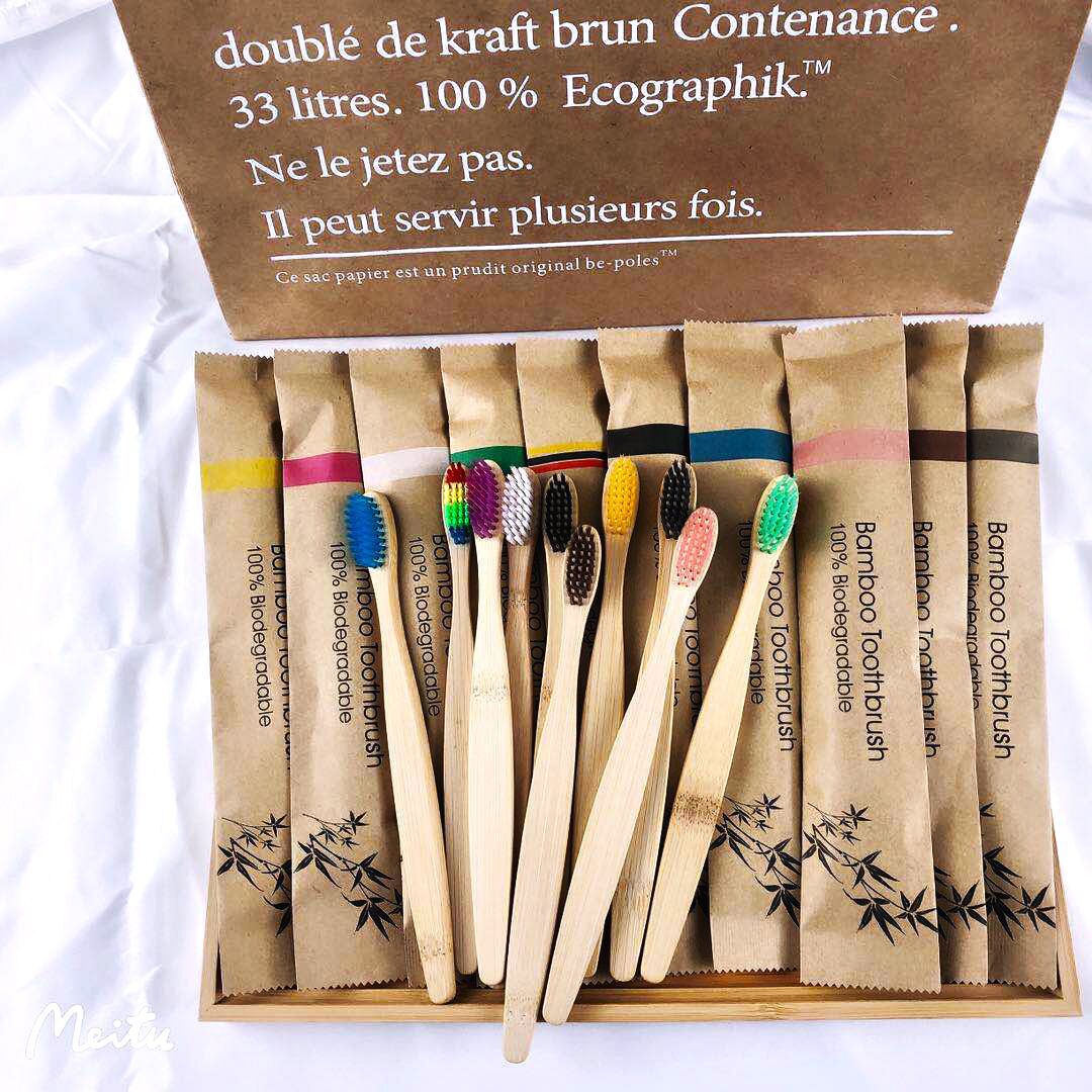 Bamboo Toothbrush - Random Color 5/10pcs Bamboo Toothbrush Reusable