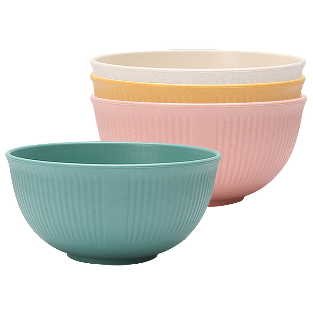 Reusable Straw - 4Pcs Wheat Straw Ramen Bowl Set