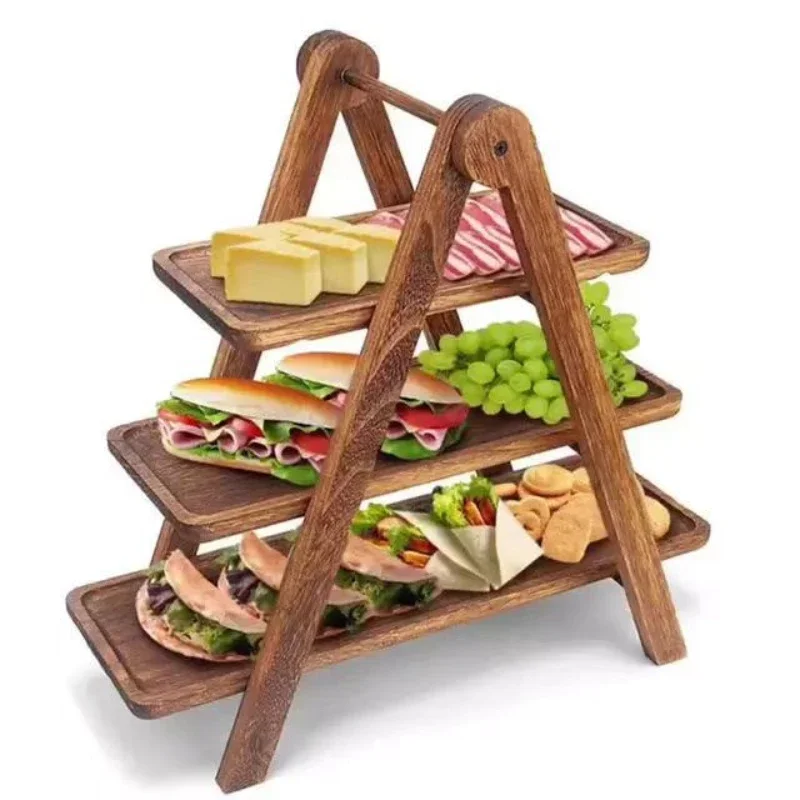 3 Tier Serving Tray Wood Tiere - Bamboo Cutlery recension och pris