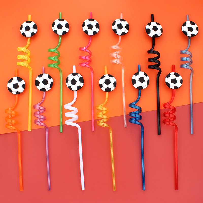 12pcs Football Themed Straws,  - Reusable Straw recension och pris