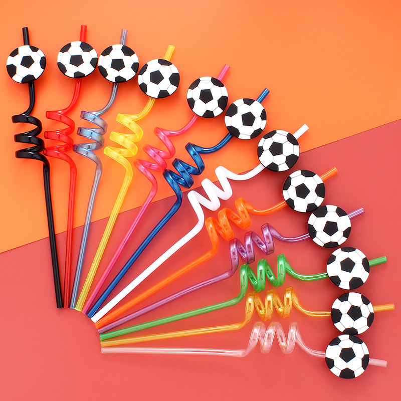 12pcs Football Themed Straws,  - Reusable Straw recension och pris