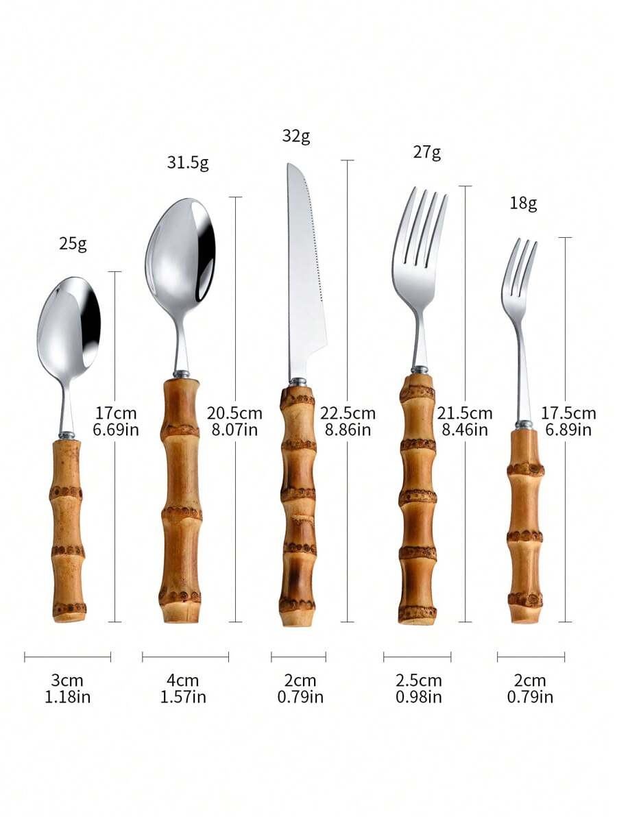 30-piece stainless steel cutle - Bamboo Cutlery recension och pris