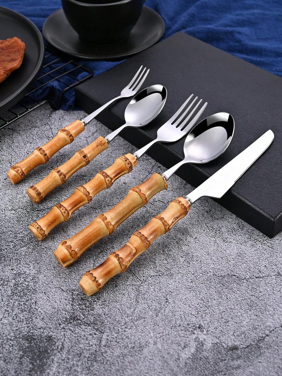 30-piece stainless steel cutle - Bamboo Cutlery recension och pris