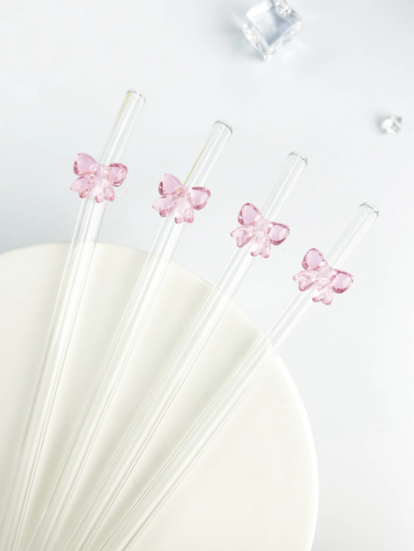 1/6PCS Cute Cartoon Pink Bowkn - Reusable Straw recension och pris