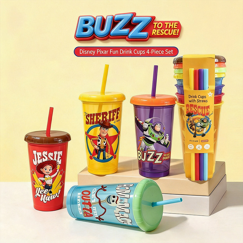 Toy Story 5 Plastic Straw Cups - Reusable Straw recension och pris